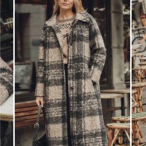 Marine Layer Aspen Plaid Wool-Blend Coat OPEN TO OFFERS